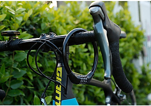 Khóa Xe Đạp Xe Máy 4 Số Chống Trộm Bọc Cáp (Đen)