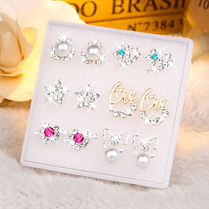 Bông tai nữ set 3 đôi funny funny day nhiều mẫu