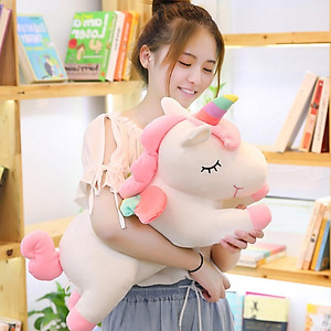 Gấu Bông Kỳ Lân Nằm Dễ Thương, Ngựa Một Sừng Unicorn Nằm Siêu Mềm Mịn (30cm--->60cm) Gối Ôm Kỳ Lân Đáng Yêu Hàng Cao Cấp