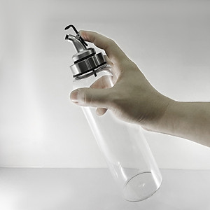 Bình rót một chạm CAO CẤP One Touch Open đựng nước mắm, dầu ăn - thuỷ tinh siêu nhẹ Borosilicat