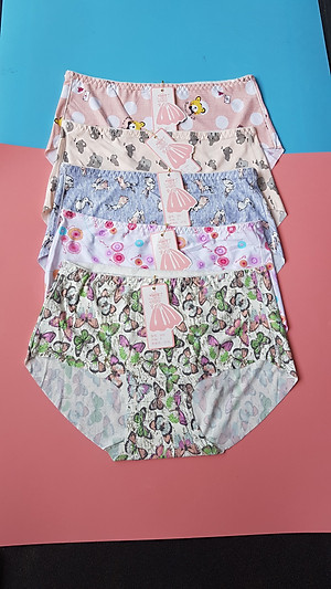 Combo 5 chiếc quần lót nữ thun lạnh chất vải co giãn 4 chiều điều hòa cực thông thoáng họa tiết 3D trẻ trung