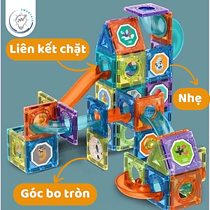 Bộ xếp hình nam châm kính MAGNETIC BLOCKS - Đồ chơi tư duy cho bé 3+