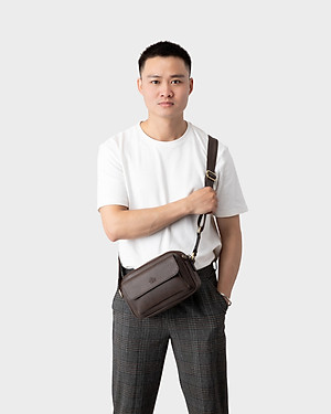 Túi Lata ( Thời trang nam dáng ngang - Túi đeo chéo da TN26 )
