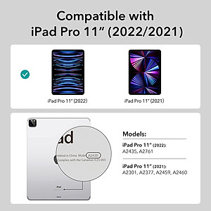 Bao Da dành cho iPad Pro 11 inch 2022/2021 ESR Ascend Hybrid Trifold Case - Hàng Chính Hãng