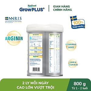Sữa bột Nutifood GrowPLUS+ Cao Lớn Vượt Trội trên 1 tuổi Lon 800g