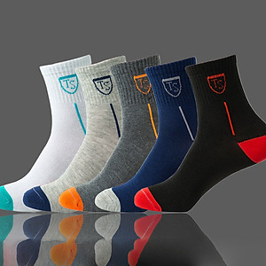 Combo 5 đôi Tất nam TS cổ trung khử mùi hôi hàng xuất nhật cao cấp