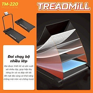 BG Máy Chạy Bộ Gập Gọn Có Điều Khiển Từ Xa,Có Tay Vịn TM-220A Chống Rung,Chống Ồn