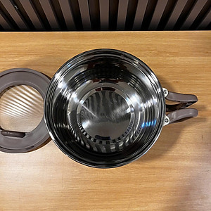Nồi Lẩu Điện Mini 1.5L Mishio MK392 600W lòng nồi inox 304 không gỉ sét - hàng chính hãng