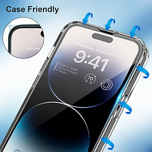 Miếng dán kính cường lực dành cho iPhone 14 Pro / 14 Pro Max hiệu HOTCASE HBO (độ cứng 9H, mỏng 0.3mm, vát 2.5D, độ trong chuẩn HD) - hàng nhập khẩu