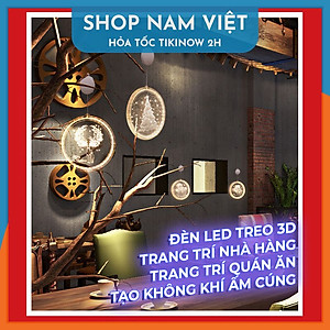 Dây Treo Đèn LED 3D Hình Cây Thông, Chuông Trang Trí Giáng Sinh, Noel - Chính Hãng NAVIVU