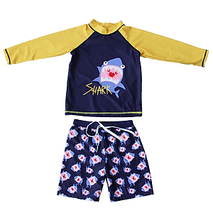 Đồ Bơi Bé Trai Bé Gái Họa Tiết Cá Mập Shark BB037 MayBlue Thun Lạnh Co Giãn Và Không Phai Màu