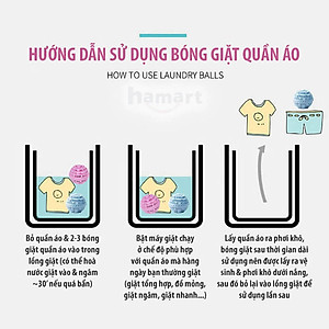 Bóng Giặt Sạch Quần Áo Chống Nhăn Lớn Washing Ball Plus Banh TPE Hạt Gốm Thơm 1000 Lần Giặt Đồ
