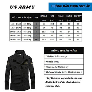 Áo Sơ Mi Dài Tay Lính Mỹ U458 US ARMY, Chất Liệu Vải Kaki Cao Cấp Thiết Kế Túi Hộp Phong Cách Loại Xịn- HÀNG CHÍNH HÃNG