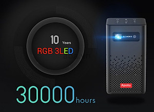Máy chiếu mini Apollo 11-New 2021,Led tivi 4800 lumen,  Android TV 9.0, Pin 5200mAh, 150inch, hỗ trợ 4K- Hàng chính hãng