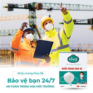 Combo 05 Khẩu Trang Niva 95 Hộp 10 Chiếc Ngăn Giọt Bắn, Lọc Vi Khuẩn, Không Gây Kích Ứng Da, Hàng Chính Hãng Cao Cấp