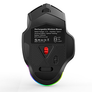 Chuột led gaming không dây X11 -  Bluetooth + Usb Wireless 2.4G - Pin sạc cổng typeC - Chống ồn - chống mỏi cổ tay - Hàng nhập khẩu