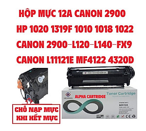 Hộp mực Dành Cho máy in Canon LBP 2900, 3000 - 12A / HP LaserJet - 1010/ 1012/ 1015/ 1020/ 1018/ 1022/ 1022n/ 1022nw- Hàng chính hãng Alpha Cartridge 