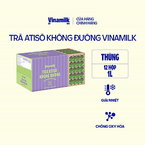 Thùng 12 hộp Trà Atisô không đường Vinamilk - Hộp giấy 1L