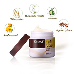 Kem ủ tóc Collagen KARSEELL dạng hũ 500ml, dầu hấp phục hồi siêu mượt chuẩn salon ngay tại nhà