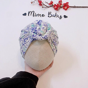 Mũ turban bé gái (4-8kg) - Chủ đề hoa nhí