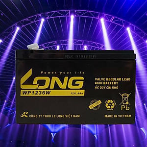 Bình Ắc Quy Khô LONG 12V-9AH WP1236W dùng cho ups, lưu điện cửa cuốn, lưu điện máy tính, loa kéo