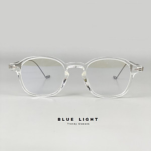 Gọng Kính Cận, Kính Giả Cận Mắt Vuông Nhỏ Đen, Trong Suốt Càng Kim Loại Cao Cấp - B LUE LIGHT