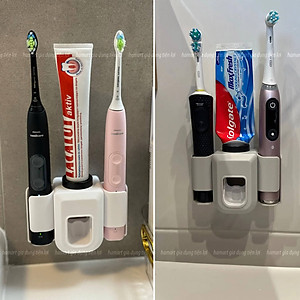 Giá Để Bàn Chải Điện Nặn Kem Đánh Răng Dán Tường Phòng Tắm Treo Đa Năng Siêu Dính Hamart