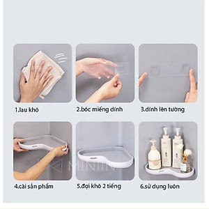 Kệ Đựng Đồ Dùng Hình Tam Giác Gắn Tường Tiện Dụng Cho Nhà Tắm / Nhà Vệ Sinh - Hàng Loại 1 - Chính Hãng MINIIN