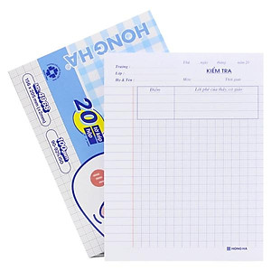 Hộp Giấy Kiểm Tra 4 Ô Ly - Hồng Hà 4968 (20 Tờ Kép)