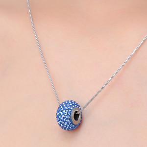 Dây Chuyền Tropicana Phối Charm Swarovski Pha Lê Đá Xanh Dương