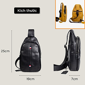 Túi đeo chéo da bò Mercury Bụi Leather - DC107 Da bò Nappa cao cấp, bảo hành 12 tháng