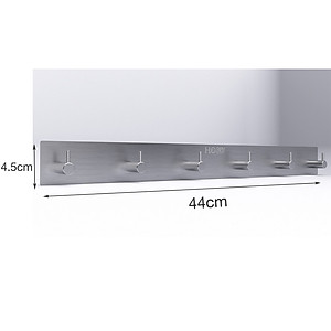 Thanh treo quần áo 6 chấu inox 304 dán tường Hobby Home Decor 6TV160