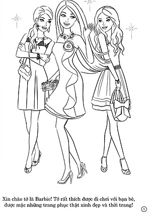 Bộ Sách Tô Màu Khổ Lớn Berbie - 50 Đề Can Bóc Dán Đề Can (Bộ 3 Cuốn)