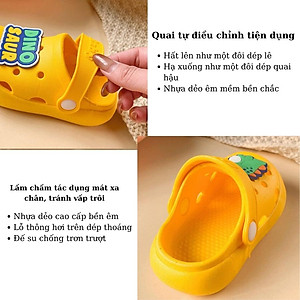 Dép cross cho bé Nhím Shop Sục nhựa bé trai gái trẻ em có quai hậu êm nhẹ chống trơn 1 - 5 tuổi D55