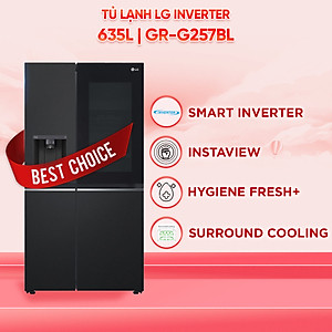 Tủ lạnh LG Inverter 635 lít Side By Side InstaView GR-G257BL - Hàng chính hãng - Giao HCM và 1 số tỉnh thành