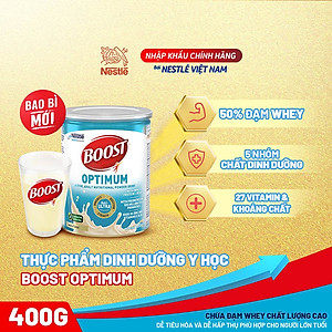 [Mẫu mới] Sản phẩm dinh dưỡng y học Nestlé Boost Optimum bổ sung dinh dưỡng cho người lớn 400g