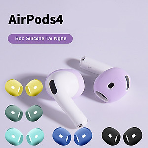 Cặp vỏ bọc nút tai nghe bằng silicon mềm chống trượt cho Airpods 4 - Hàng Chính Hãng
