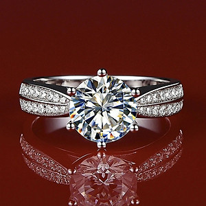 Nhẫn Nữ Bạc - Đính Đá Trắng - Bảo Hành Vĩnh Viễn ( Hàng Chính Hãng ) Bạc Hiểu Minh NU444