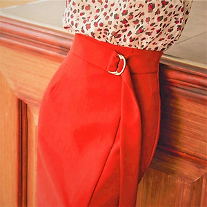 Chân váy nữ NEW DESIGN dáng dài thanh lịch vải kaki thun co giãn