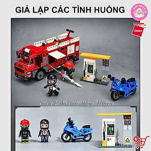 Đồ chơi lắp ráp xếp hình Qman 12022 - Cứu hoả trạm xăng nhiên liệu (275 chi tiết) - Dành cho bé từ 6 tuổi