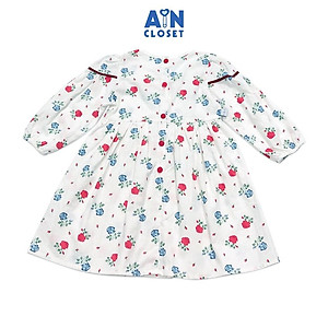 Đầm tay dài bé gái họa tiết Hoa hồng tiểu muội cotton - AICDBGHLQDY6 - AIN Closet