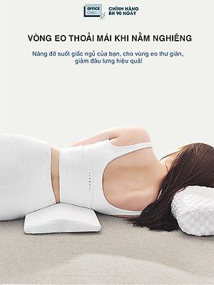 Đệm Gối Kê Lưng Ngủ OFFICE CHILL Đệm Kê Thắt Lưng Cao Su Non Hỗ Trợ Đau Lưng Thoát Vị Đĩa Đệm Bảo Hành 1 Năm