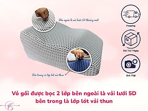 Gối Chống Giãn Tĩnh Mạch Kê Cao Chân Giúp Giảm Tê Buốt, Phù Nề Chân Và Vọp Bẻ Tặng Kèm Áo Vải Lưới 5D Thoáng Mát Được Bọc Sẵng