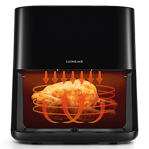 Nồi Chiên Không Dầu Locknlock Visible Air Fryer CUBE EJF996BLK (5.5 Lít) - Hàng Chính Hãng