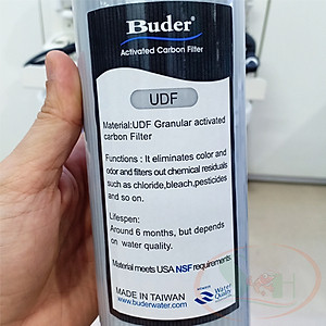 Lõi số 2 than hạt Buder UDF hoạt tính activated carbon filter RO lọc bể thủy sinh cá tép cảnh