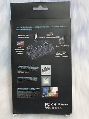 Bàn phím Wireless mini UKB500- Bàn phím không dây mini keyboard kiêm chuột cảm ứng đa năng wireless - Hàng chính hãng