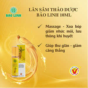 Dầu Lăn Sâm Thảo Dược Bảo Linh 10ml - Xoa bóp, massage giảm đau đầu, nhức mỏi, giảm căng thẳng