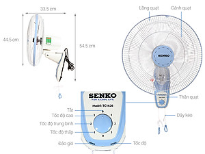 Quạt treo 2 dây Senko ( Hàng Chính Hãng ) TC1626