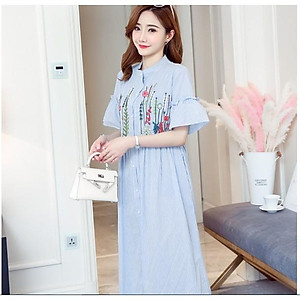 ĐẦM BẦU CÔNG SỞ CỔ TRỤ THÊU (sau sanh có nút cho bé bú )