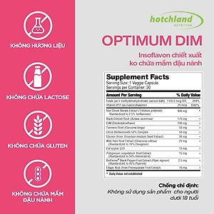 Viên uống cân bằng nội tiết tố nữ, cải thiện sinh lý, vóc dáng, làn da phụ nữ Optimum Dim BioPerine - Hàng chính hãng Hotchland Nutrition Việt Nam - [Hộp 30 viên] - HL6495